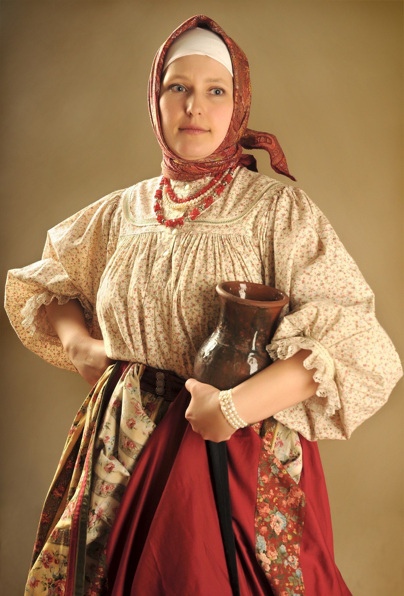 Girls in Slavic costumes in Medellín